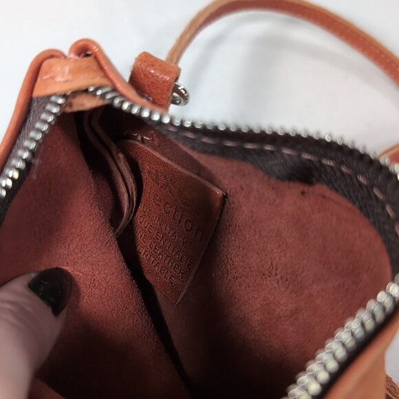 Maxon Collection Italy Leather Crossbody Burnt Orange Brown Adjustable Strap - Picture 10 of 13